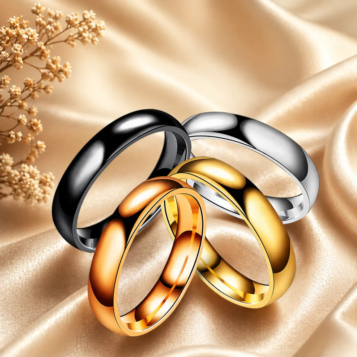 Simple 2mm 4mm 6mm Titanium Ring Women Men Prevent Allergy High Polished Wedding Rings Stainless Steel Couple Finger Jewelry Velora Diamond