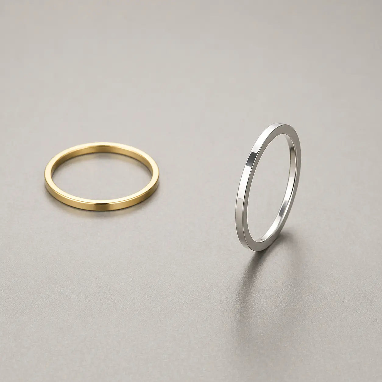 2mm Stainless Steel Minimalist Ring – Fashion Flat Inside Titanium Style Jewelry