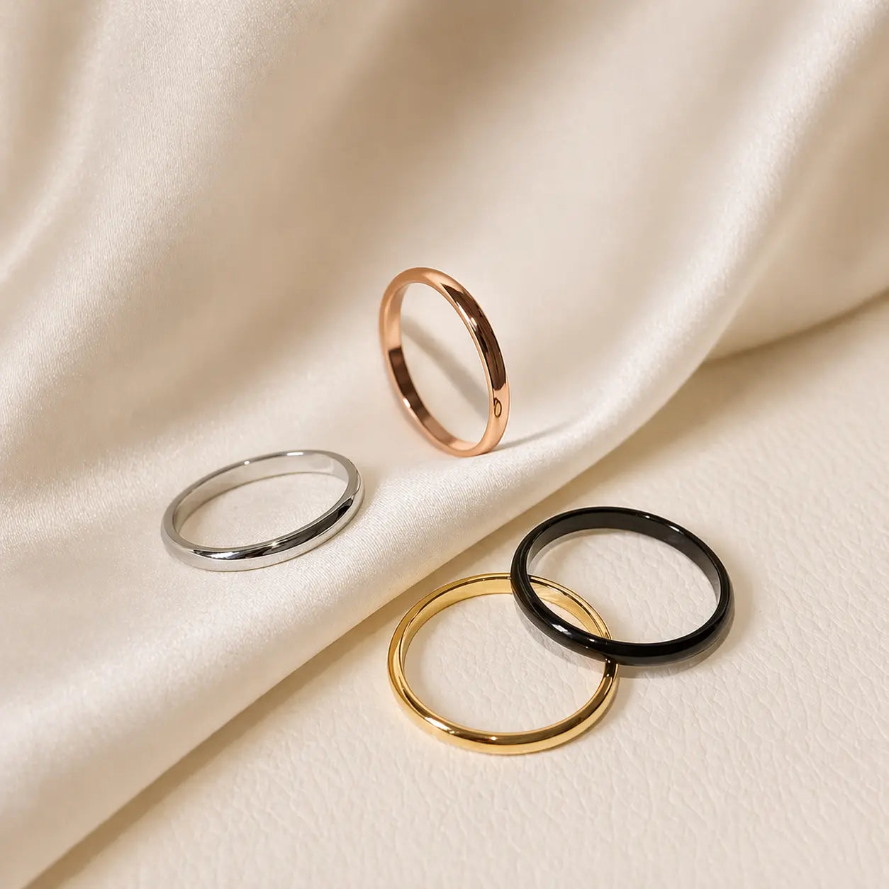 Minimalist 2mm Titanium Steel Ring – Simple & Elegant Women’s Jewelry Velora Diamond