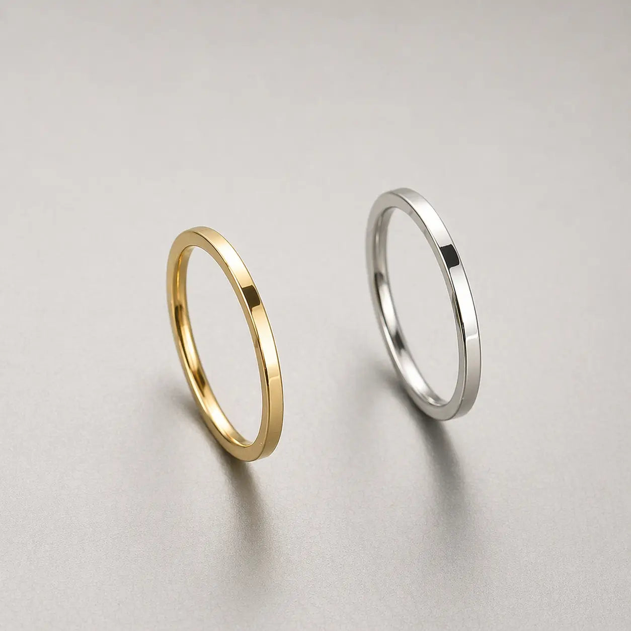 2mm Stainless Steel Minimalist Ring – Fashion Flat Inside Titanium Style Jewelry Velora Diamond