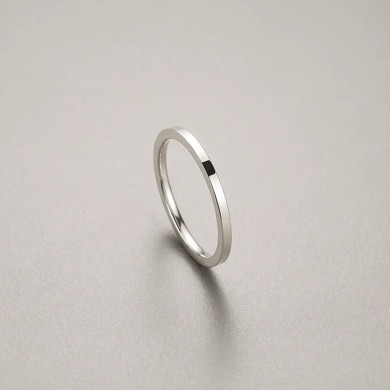 2mm Stainless Steel Minimalist Ring – Fashion Flat Inside Titanium Style Jewelry Velora Diamond