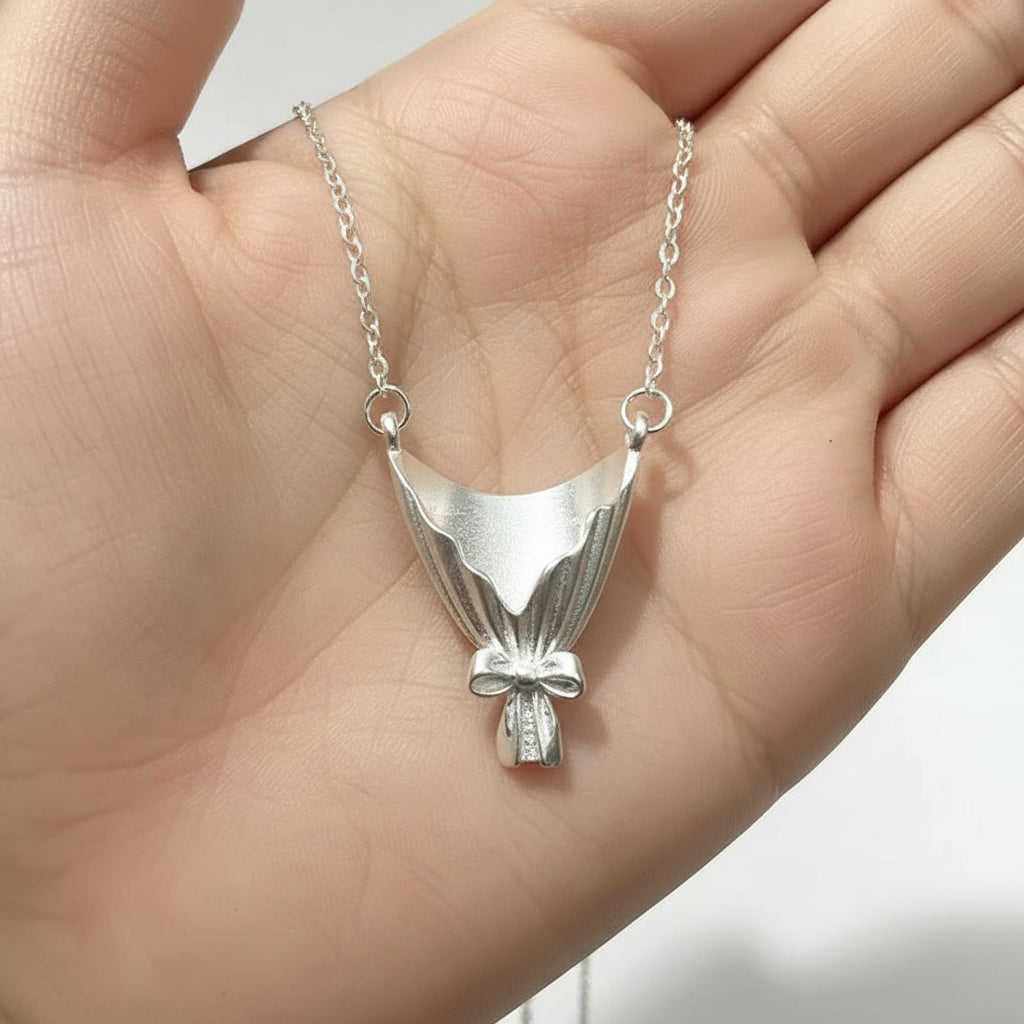 Elegant Wearable Flower Necklace Bouquet Clip Pendant Necklace for Women Trendy Romantic Gift for Mom Choker Party Jewelry Gifts