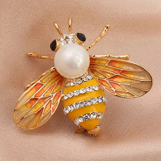 1PC Women's Fashion Trend Personalized Imitation Pearl Bee Brooch Pin Jewelry Suitable for Outdoor Dating, Party, Festival Gifts {{Product vendor}}