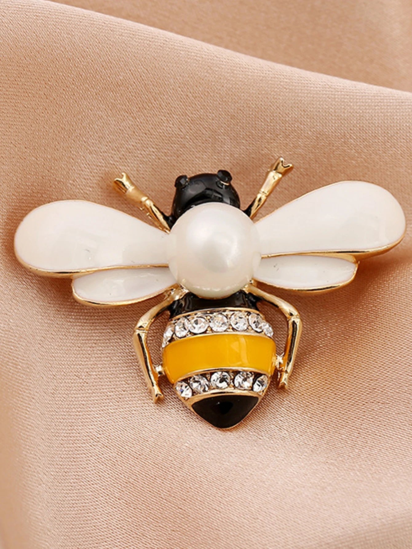 1PC Women's Fashion Trend Personalized Imitation Pearl Bee Brooch Pin Jewelry Suitable for Outdoor Dating, Party, Festival Gifts {{Product vendor}}