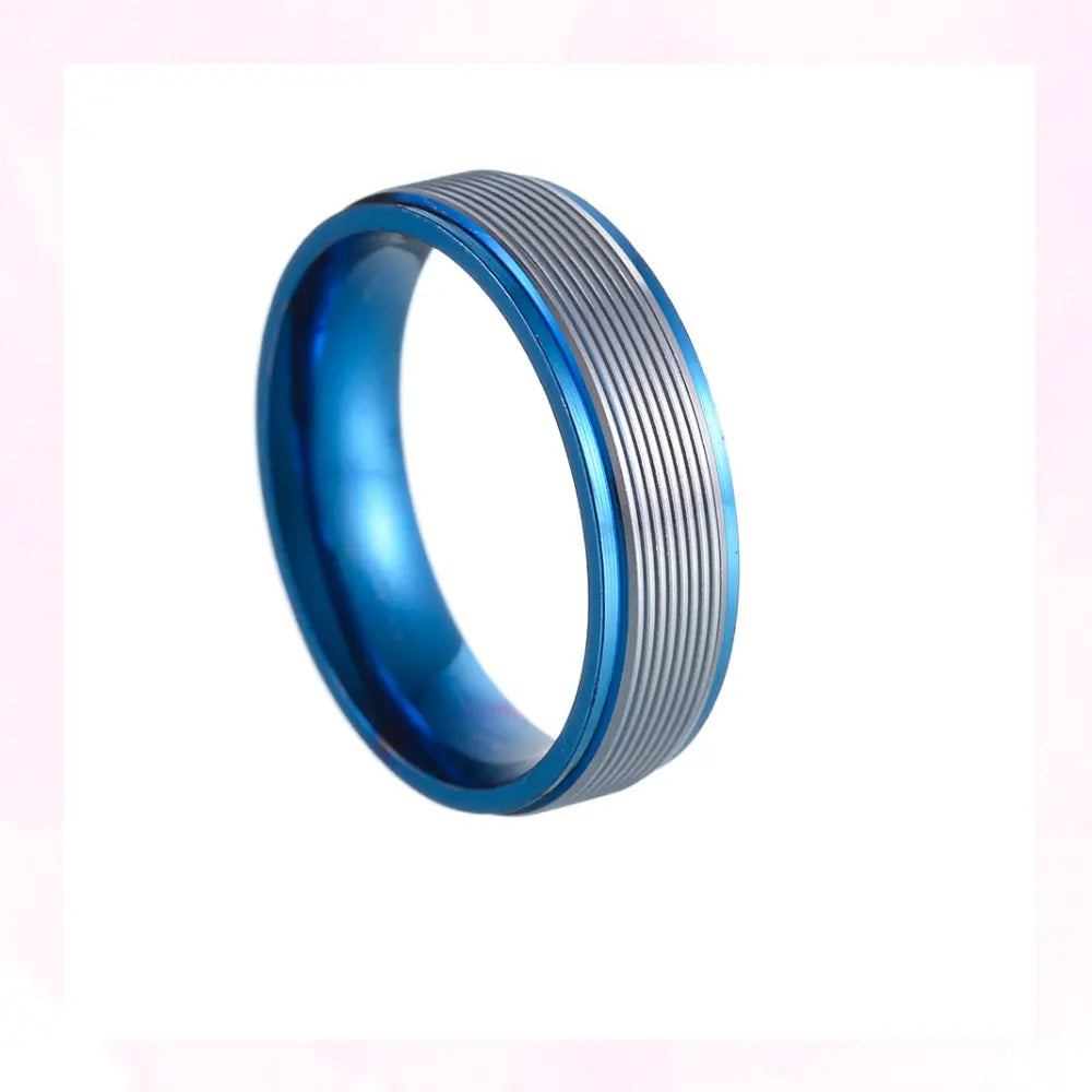 Men’s 6mm Multicolor Titanium Steel Ring – Durable Threaded Design Velora Diamond